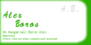 alex boros business card